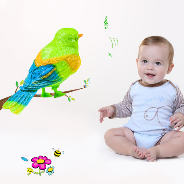 Magisk stemme Aktiver kvitrende lydkontroll Syngende fugl Morsom leketøy Barnegave