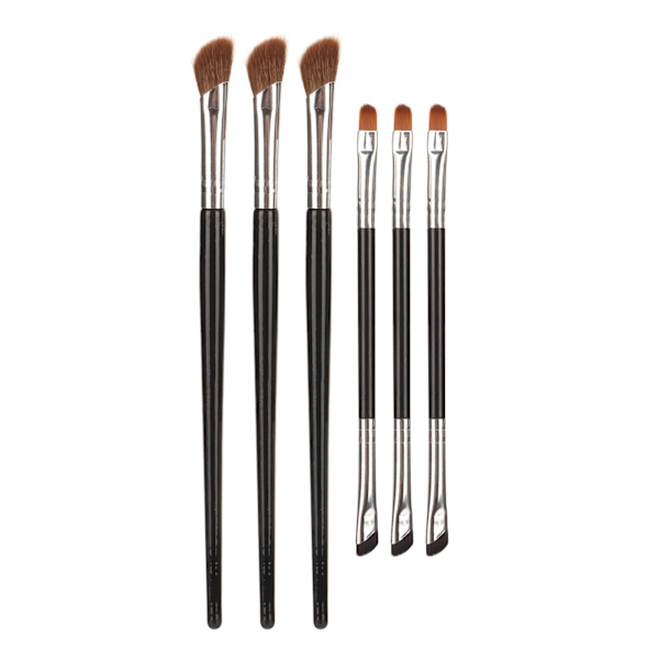 6 kpl 3 kaksisuuntaista eyeliner- ja nenävarjostusharjaa, iholle hellävaraisia, meikkiin