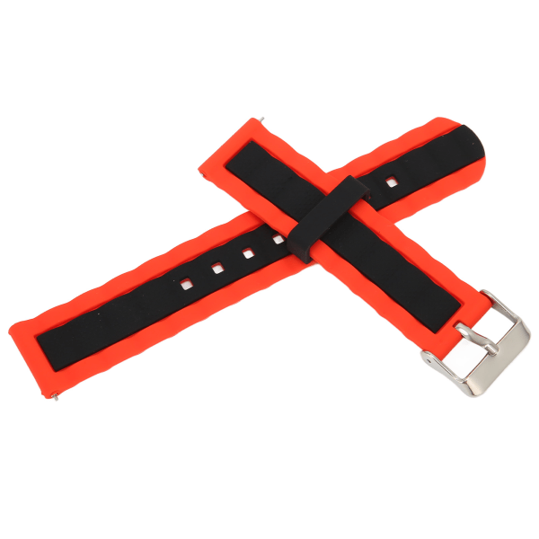 20mm Justerbar Silikon Urrem til Amazfit GTS 3/GTS 2/Bip S/Bip U Smartwatch Rød Sort