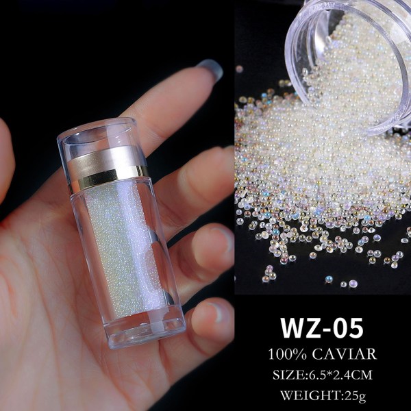 1 flaska Nail Art Micro Beads Rhinestones Kristaller Nail Glitter Strass för DIY-dekoration 3D Nail Craft Accessoarer