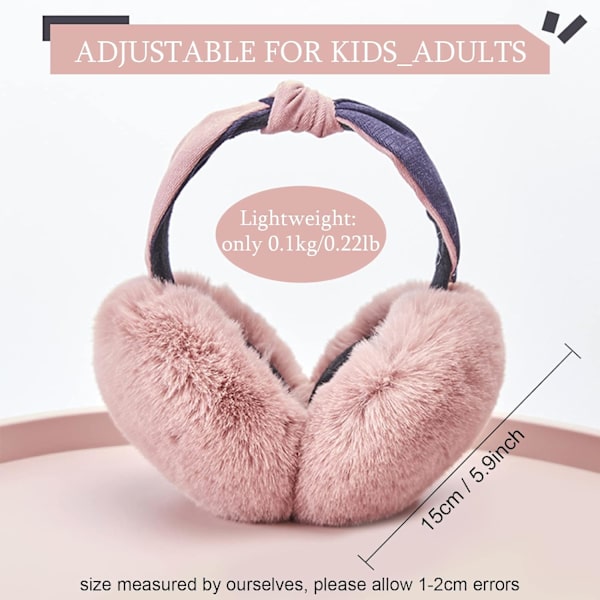 Ørevarmere for kvinner Ørevarmere Vintertilbehør Fluffy Plush Foldbar Voksen Utendørs Termisk Ørevarmer black