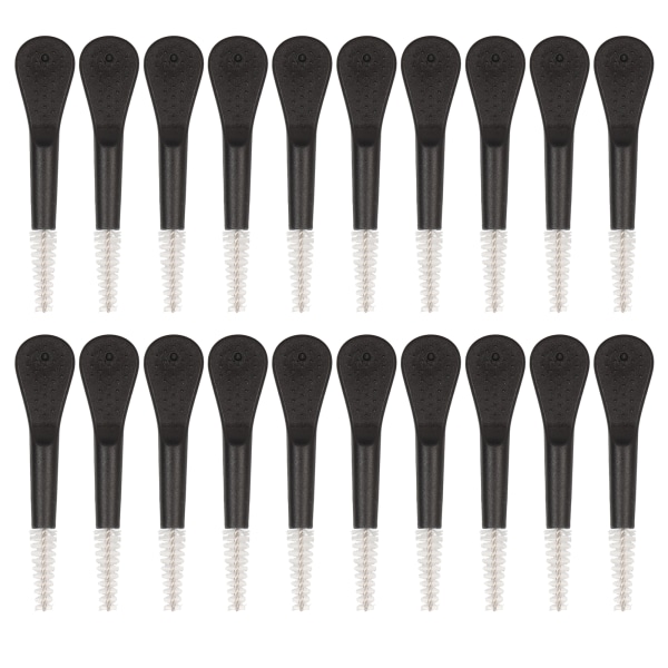 20 stk lydstøtte ventilasjonsbørste svart håndtak nylon hår lydforsterker Rørrengjøringsverktøy for ørepropper