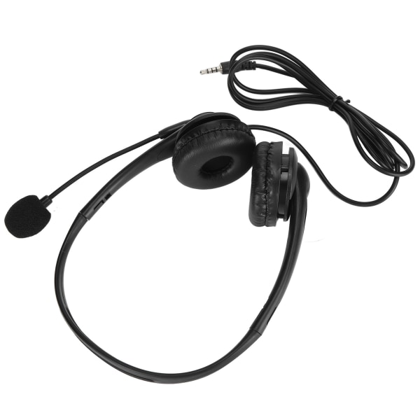 Kundeservice-headset, håndfri stereo kablet binaural PC støydempende hodetelefon for telefonsalg 3,5 mm