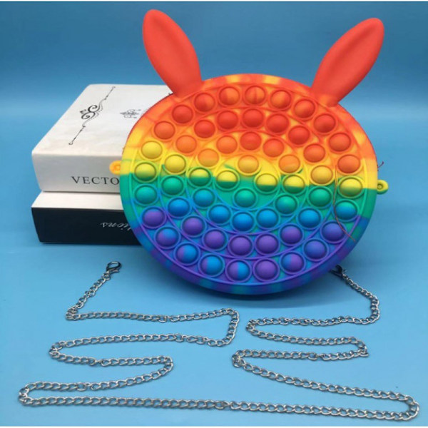 Deratization Pioneer Taske Silikon Opbevaring Deratization Pioneer Messenger Taske Børnedekoration Rabbit Horn Rainbow