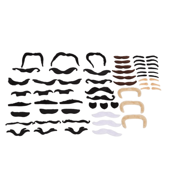 Fake Eyebrow Beard Set Short Flannel Artificial Eyebrow and Moustache with Back Adhesive for Theme Party