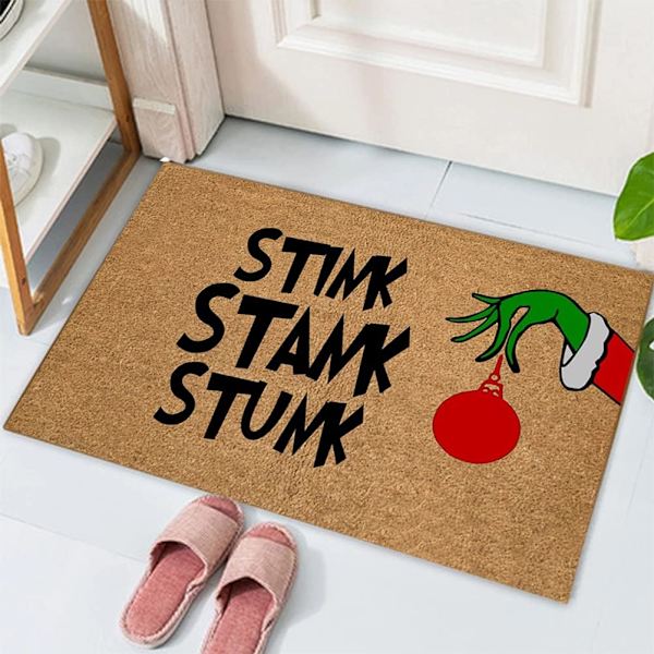 Jouluovimatto Kuinka Grinch varasti joulun söpö piirretty kuvio sisäänkäynnin ovimatot matot kotiin 3 40*60cm