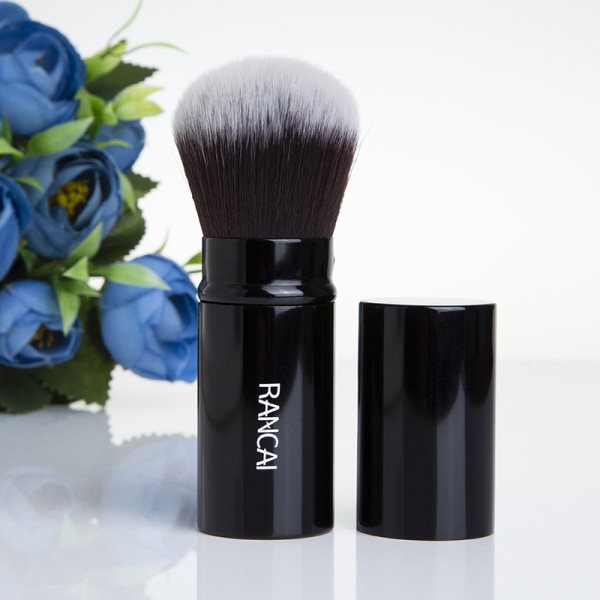 Tilbagekørselsskoste Makeupbørste Blusher Pulver Ansigt Kabuki Børste Sort