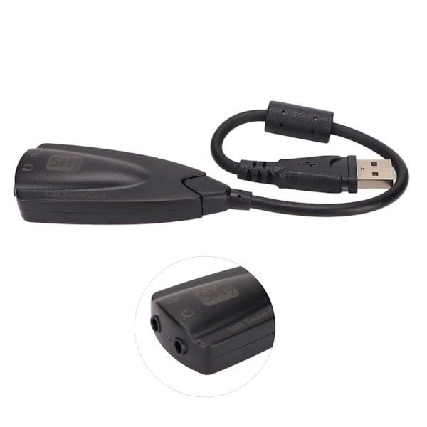 Ljudkort Virtuellt 7.1 Plus Plug and Play USB Stereo Ljudkort Hörlursadapter för Stationär Dator Bärbar Dator