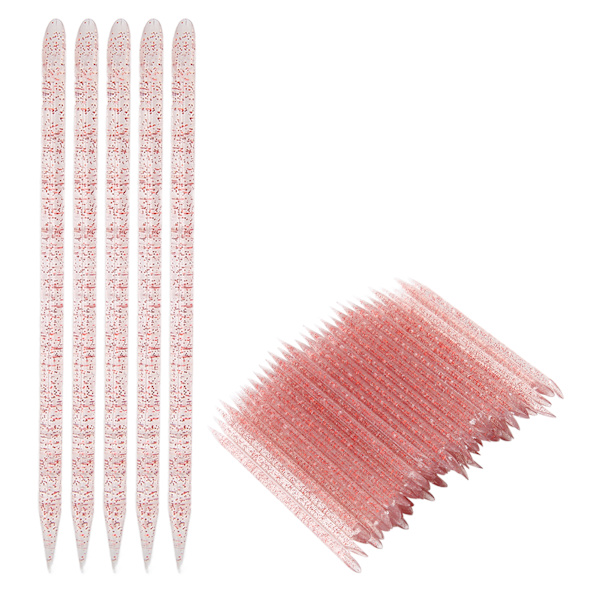100 st Engångs Nagelbands-tryckare Dubbeländad Nagelbands-manikyr-pedikyrpinnar Röd