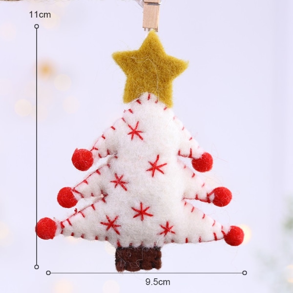 Julepynt i ullfilt - Hengepynt til DIY-juletrær White Christmas Tree