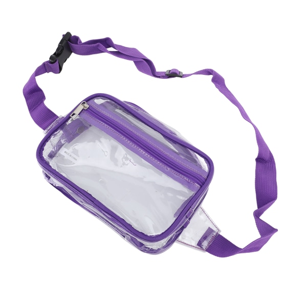 Klar Sling Bag Vandtæt Stor Kapacitet Justerbar Rem Transparent PVC Bryst Talje Pakke til Sport Rejser Lilla