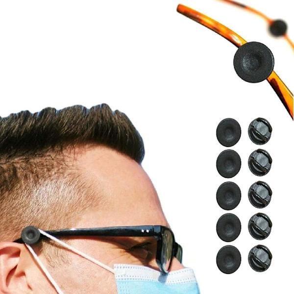 Glashållare med Elastisk Ansiktsmaskreglage - Fixerad Klämma på Glasögonen - Frigör Öronen - Öronproppar för Vuxna och Barn