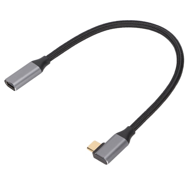 4K 100W PD 5A Höger Vinkelböj 90 Grader Gen 2 USB3.1 Typ C Hane till Hona Förlängningskabel 25cm