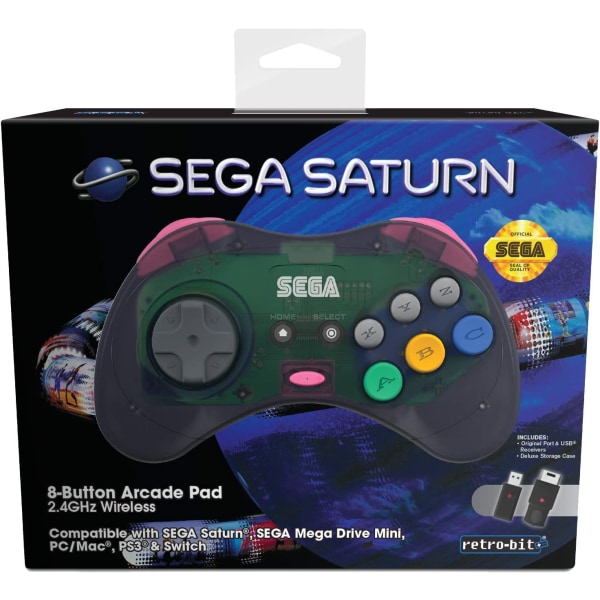 Retro-Bit Sega Saturn 2.4G M2 Grå PC