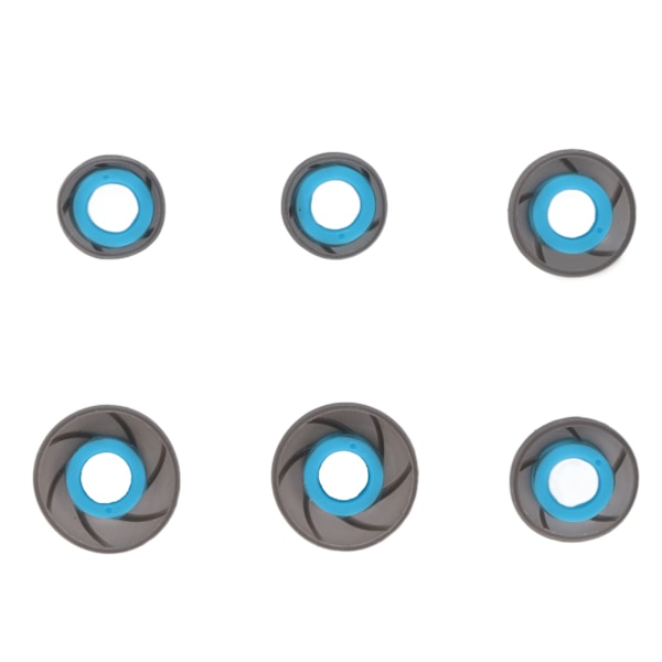 6 st Earphone Eartips Silikon Mjuk Brusreducering 3 Storlekar Ersättning Öronproppar för 4.5‑6.5mm LjudhålGrå Blå