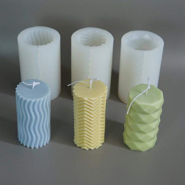 Cylinderformad Silikonform för Geometriska Former - Ljusform