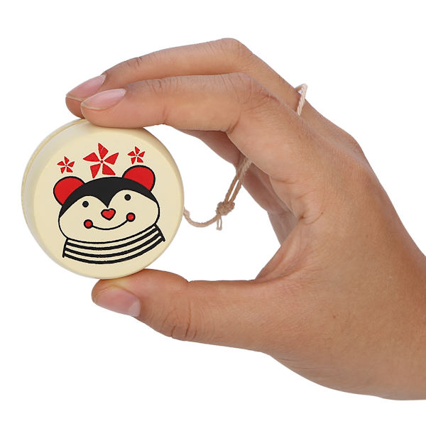 Söt tecknad trä-yo-yo boll leksak tidig utbildning leksak för barn (Bi)
