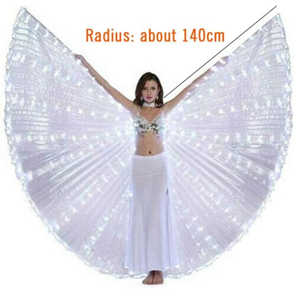 DASNTERED LED Isis-vingar, magedans LED ängelvingar, 360 graders LED-rekvisita full swing white