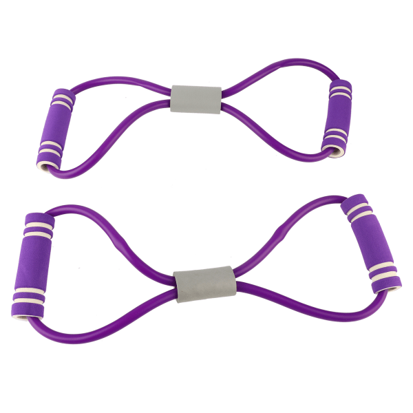 2kpl 8-muotoinen vetoköysi Rintakehän laajennin elastisuusvyön venytyshihna fitness violetti