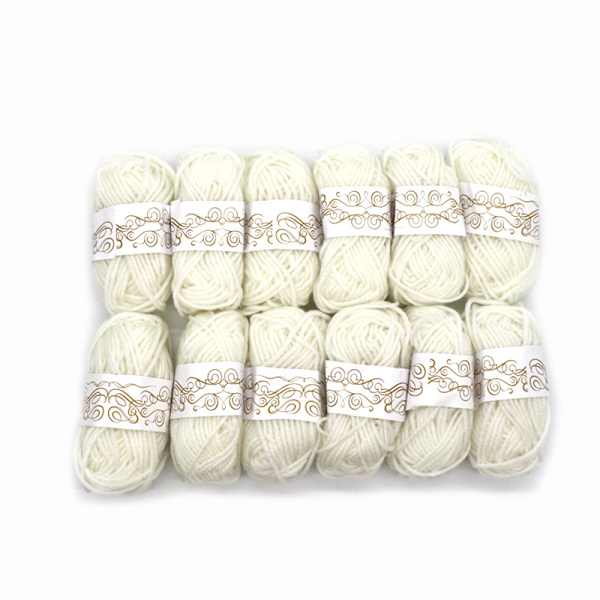 12 Färgade DIY-Material i Ull för Barn, Handgjorda för Förskolan White 12
