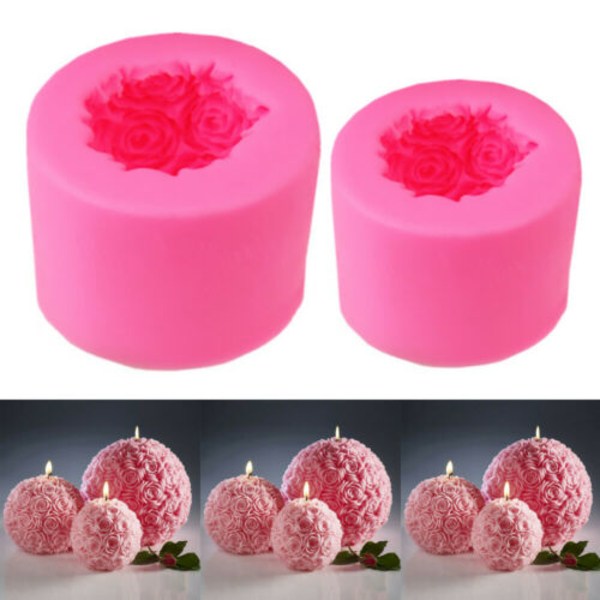 Roseblomst Ballform / DIY 3D Form / Dekorasjon L