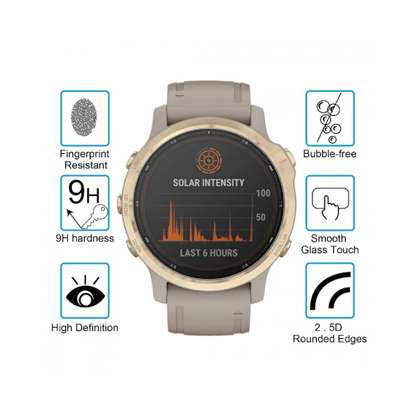 Garmin Fenix 6S Pro • Skärmskydd • 9H härdat glas