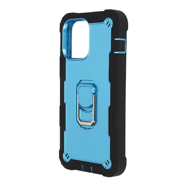 Repskyddande Armor-skal med stativ för iPhone 13 Pro Max mobiler Armor Protect Case (Svart Blå)