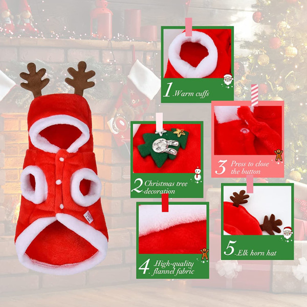 Hunddräkter Jul älgdräkt, Jul hundkläder, Jul kattkläder