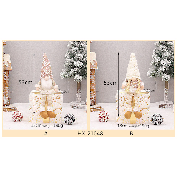 Juldekorationer Vit Skägg Ansiktslös Docka Infällbar Docka Ljusutsändande Rudolf Ornament 3