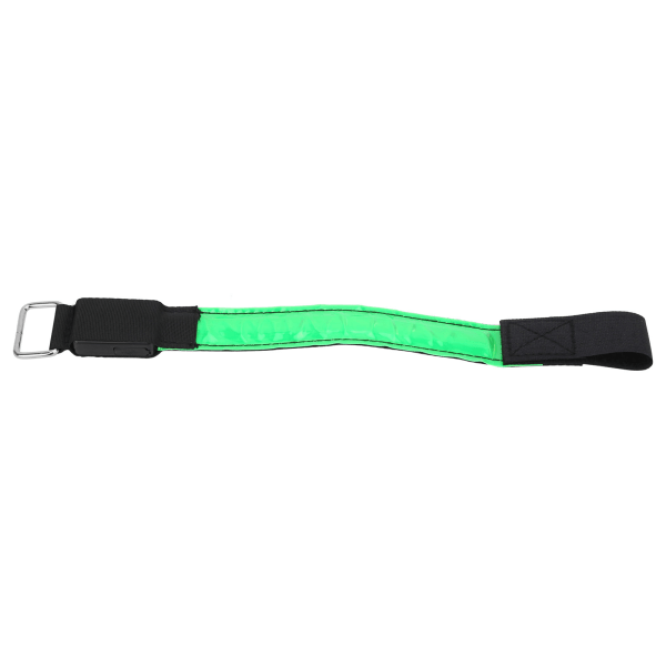 Armband med LED-lampa för nattlöpning utomhus, laddningsbar, reflekterande gitterband, grön