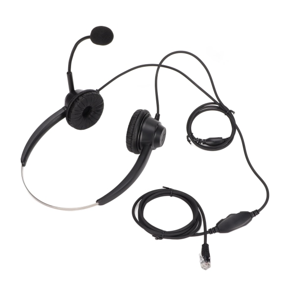 Kundeservice Headset Støjreducerende RJ9 Stik Binaural Kablet Telefon Hovedtelefon med Mikrofon til VOIP Telefoner