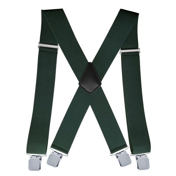 5 cm elastiske skulderstroppklips for menn med 4 X-formede justerbare suspenderstropper 11 Dark Green