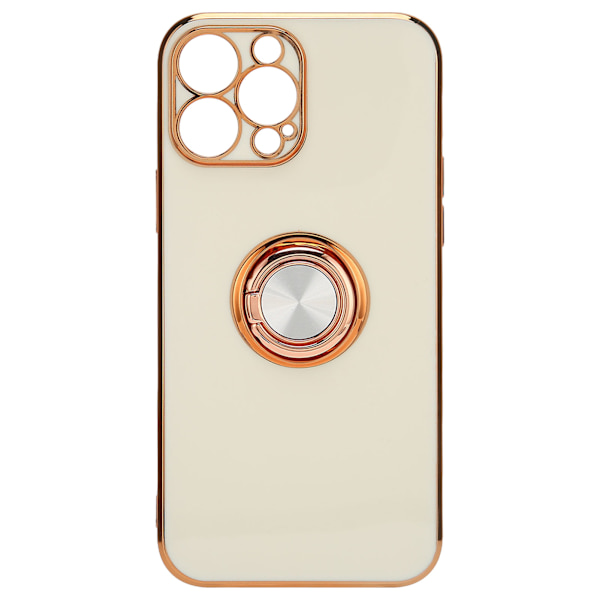 Matkapuhelimen kuori Rose Gold -sähköpinnoitettu rengaskuori Naisille Ultraohut Pehmeä TPU-puhelimen suojakotelo iPhone 13 Pro Valkoiselle