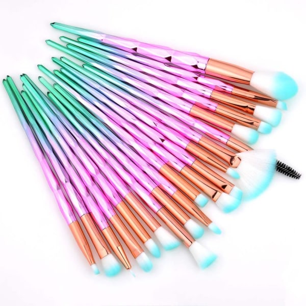 20 øyenskyggebørste sminkebørste 6 farger fargerik gradientfarge Unicorn børstesett Makeup Tools No. 5 Color