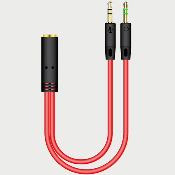 Splitter til Hovedtelefoner til Computer 3,5 mm Hun til 2 Han Hovedtelefon Mikrofon Lyd Y Splitter Kabel