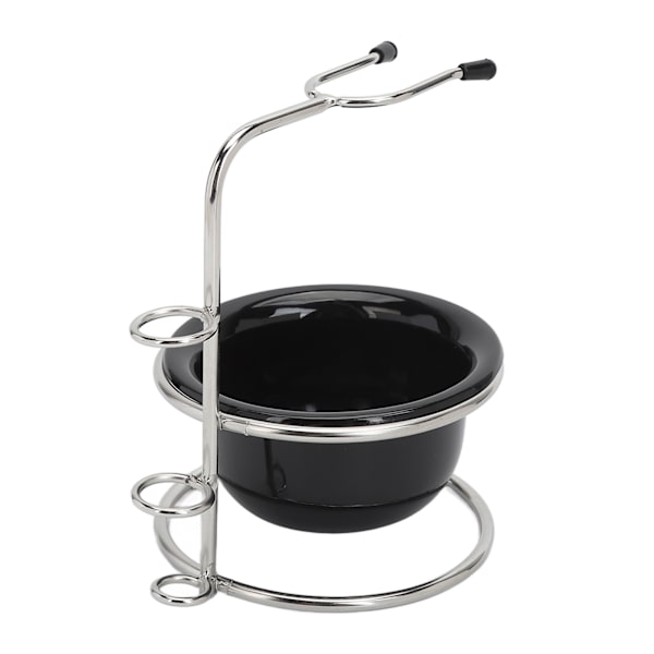 Barberhøvelstativ, robust, stabilt, stilig utseende, rustfritt, bærbart, skål for barberskum til herrer, for frisørsalong, hotell, hjem