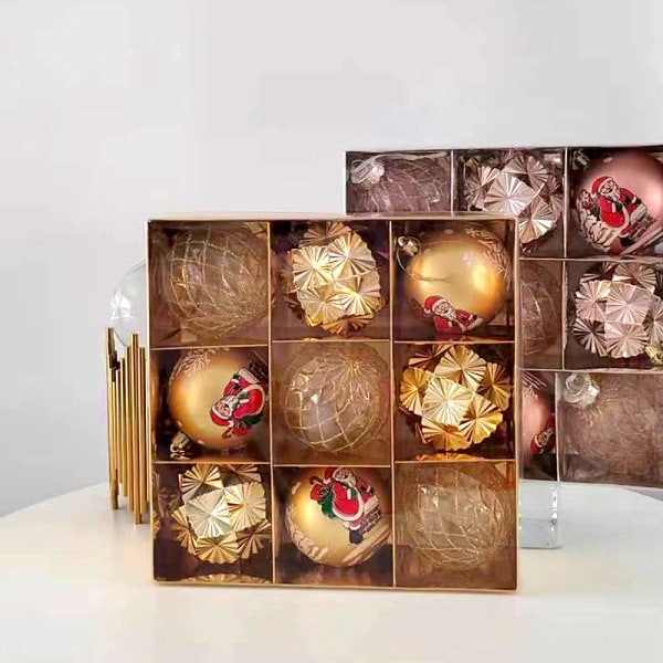Julgranskulor 2023, juldekorationer, förgylld plastkula, julgranskuleset, hänge Rose Gold 8cm