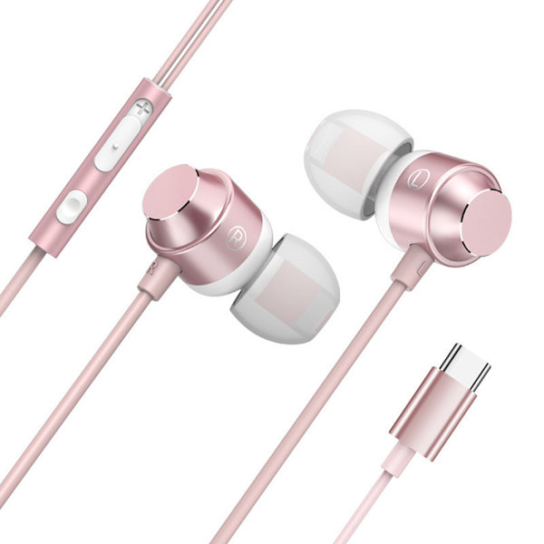 Typ-C In-Ear Eleganta Hörlurar Roséguld