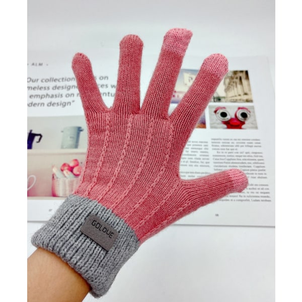 Vinter touch screen strikkede handsker