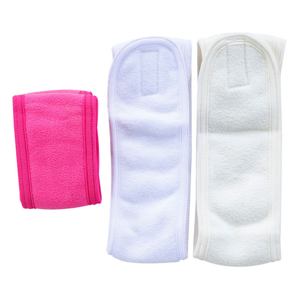 Hårbånd Dobbelt Lag Konfinering Hodeplagg Vask Ansikt Hårbånd Løping Fleece på En Side Hårbånd 2pcs Color Random