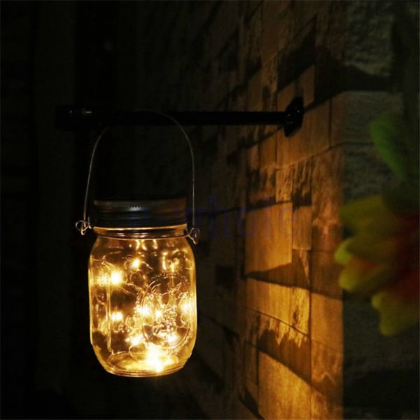 1m 10 LED-lampor solcellsdrivna flaska Mason burk lampa varmvit