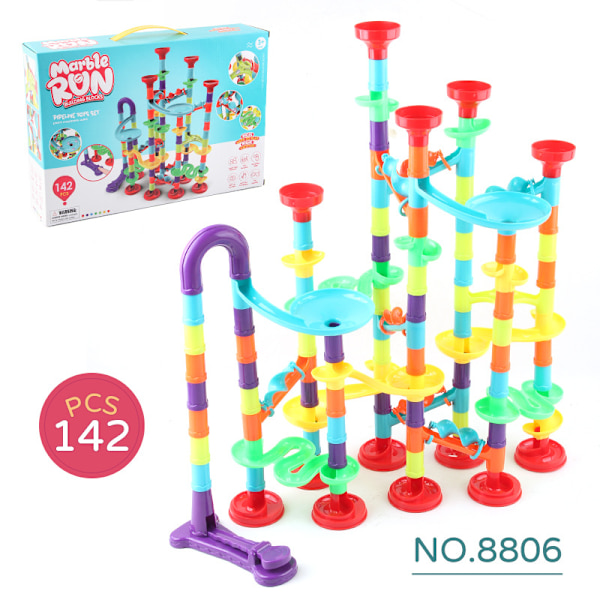 Kulabana Stor Partikel Glidkula Byggklossar Pussel Monteringsskena Byggklossar Leksaker 142pcs-B