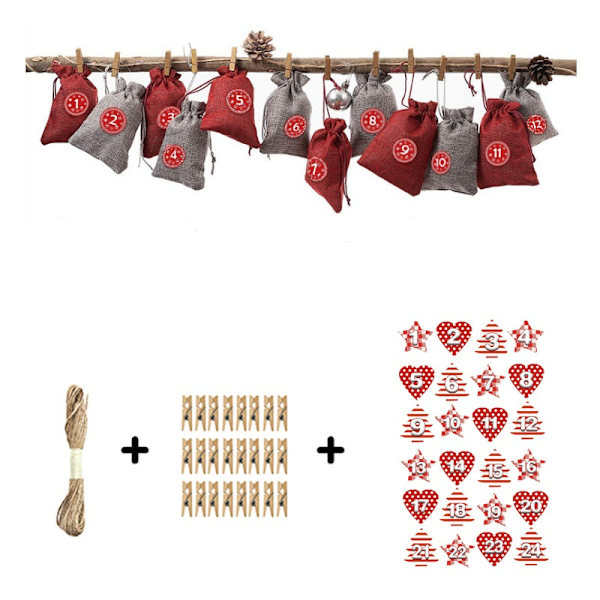 Trekkstreng Linen Gavepose 2 Farger Passer Julgave Godteri Emballasje Liten Sekk H