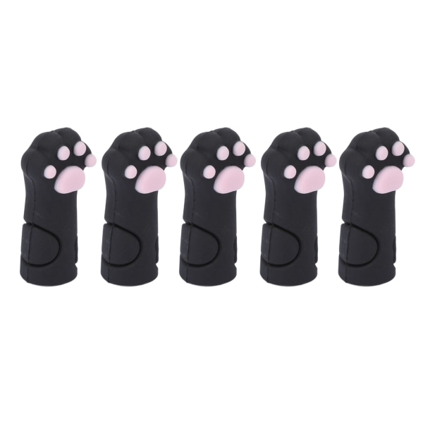 5 stk. Cuticle Saks Cover Protector Cat Pote Form Silikone Cuticle Trimmer Beskyttende ærme til negle og tånegle Sort