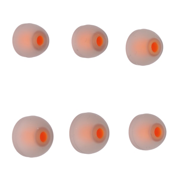 3 storlekar 6 st ersättningspluggar mjuka silikonöronsnäckor brusreducerande öronsnäckor för hörlurar orange grå