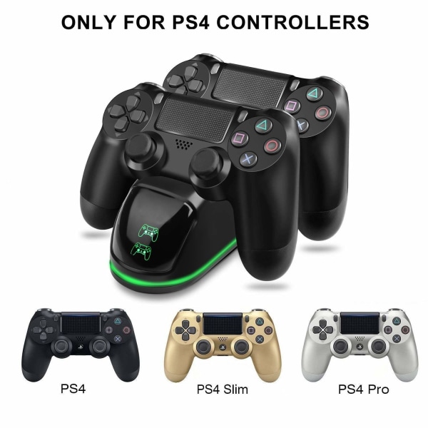 Dobbel ladestasjon for to kontrollere - PS4/PS4 Slim/PS4 Pro