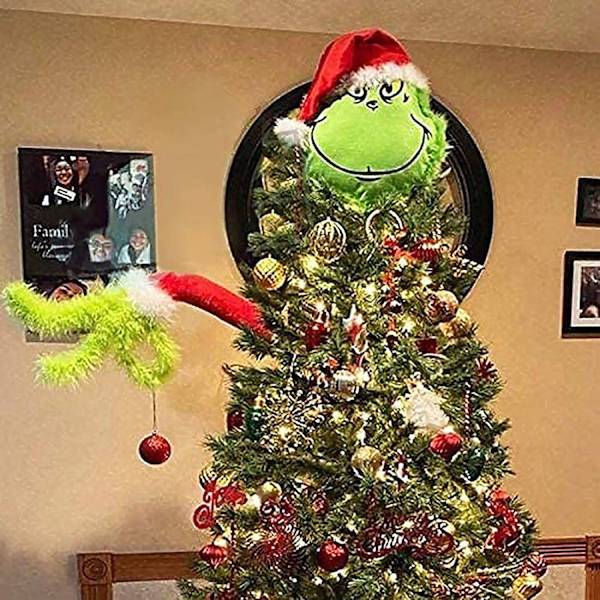 Julgrinch Plyschleksak Grinch Grön Päls Monsterdocka Leksak Docka Julgrön Monster Head