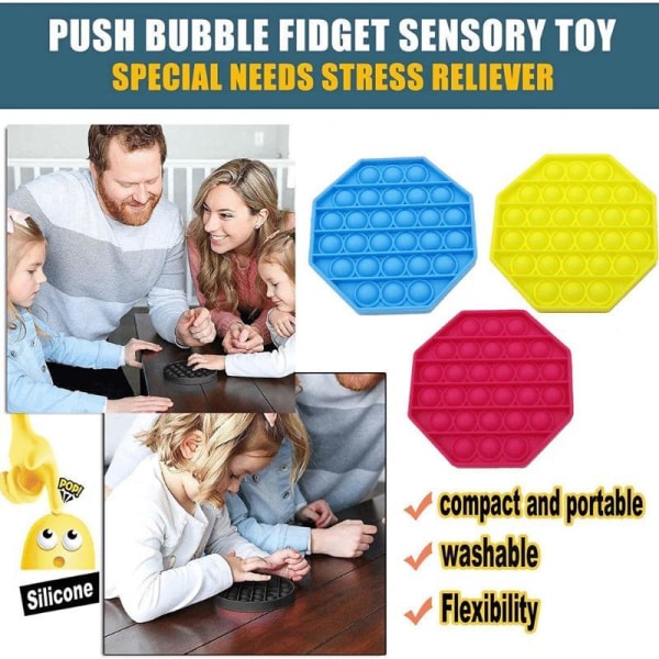 Pop it Fidget Toys - Bubble Push Pop Toy CE keltainen