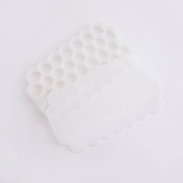 Hushållsisframställning Isbricka Honeycomb Ice Cube Slipverktyg Isbricka 37 Grid Ätbar Silikon Honeycomb Ice Cube Form White Transparent