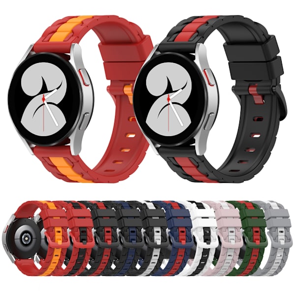 Udskiftningsremme Kompatibel med Samsung Galaxy Watch5 Dobbelt Farve Blød Silikon Armbånd Justerbar Håndledsrem til Kvinder Mænd